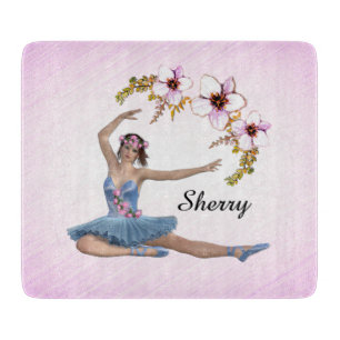 Tabla De Cortar Ballerina en rosa personal azul