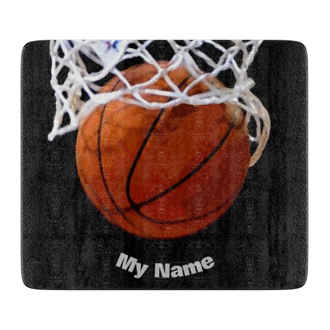 Tabla De Cortar Baloncesto Su Nombre (Anverso)