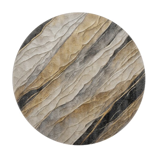 Tabla De Cortar Banda dorada y negra meteorada (Anverso)