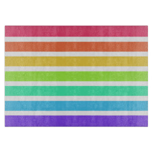 Tabla De Cortar Bandas de arco iris luminosas
