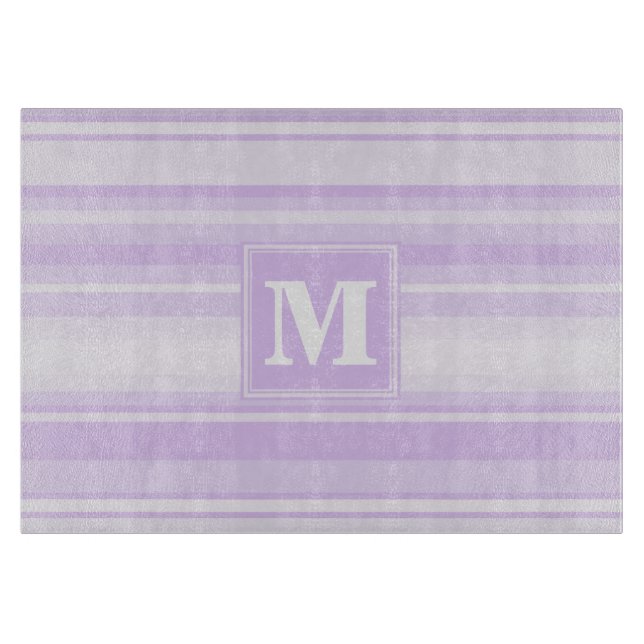 Tabla De Cortar Bandas de lilac monogramo (Anverso)