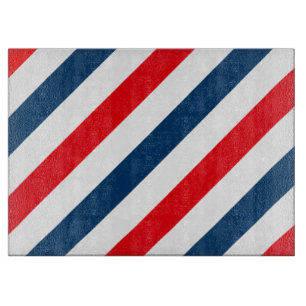 Tabla De Cortar Bandas diagonales tricolor (azul, blanco y rojo)