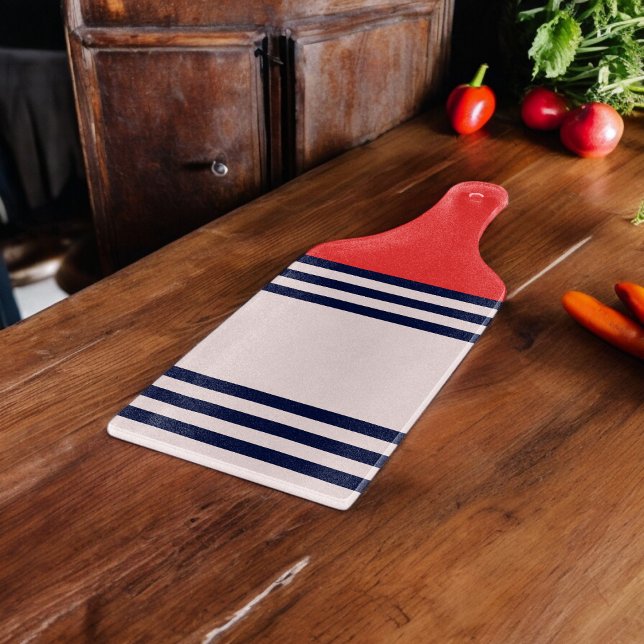 Tabla De Cortar Bandas rojas y negras (Chopping Board)