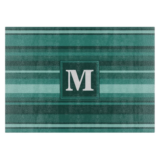 Tabla De Cortar Bandas verde azuladas monográficas (Anverso)
