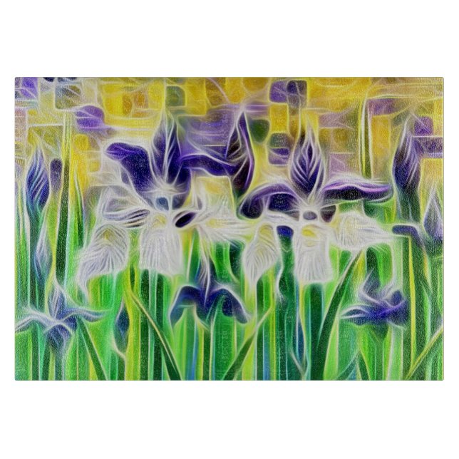 Tabla De Cortar Bandeja de Iris Abstracto (Anverso)