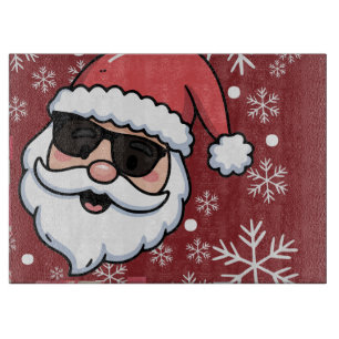Tabla De Cortar Bandeja de servir Santa Retro Cool Navidad
