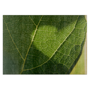 Tabla De Cortar Bandeja de vidrio con corazón en hoja iluminada po