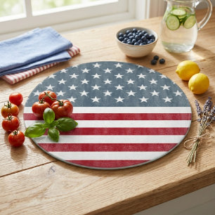 Tabla De Cortar Bandera Americana Estrellas y Franjas