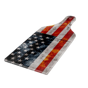 Tabla De Cortar Bandera americana resistida del vintage
