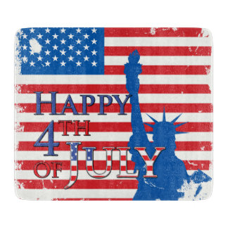 Tabla De Cortar Bandera americana y estatua de la libertad