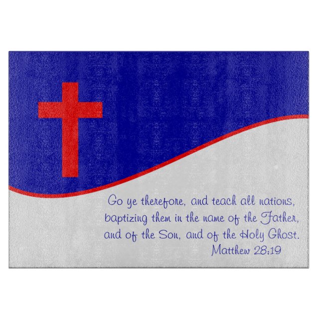 Tabla De Cortar Bandera cristiana inspirada (Anverso)