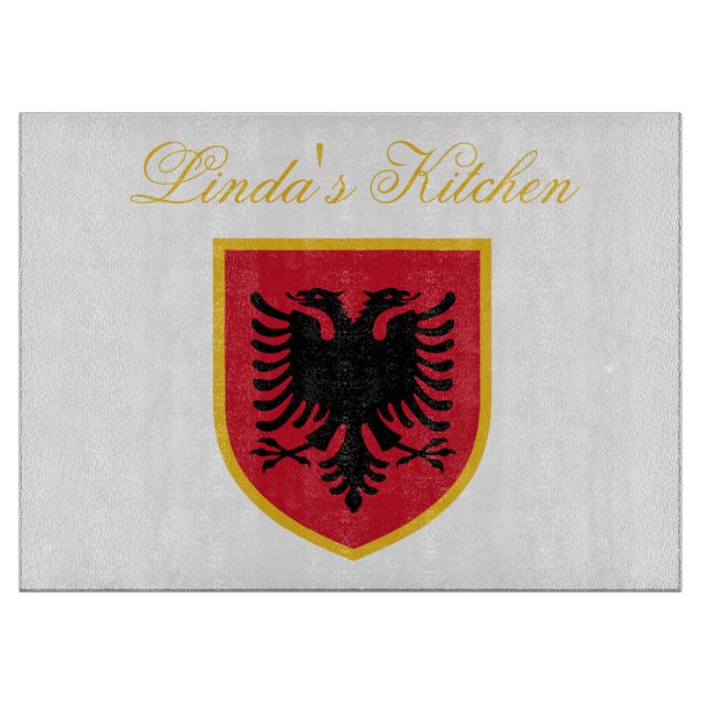 Tabla De Cortar Bandera de Albania (Anverso)