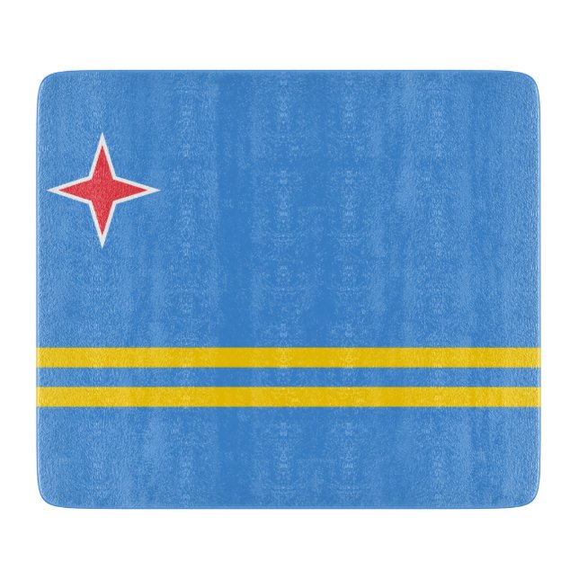 Tabla De Cortar Bandera de Aruba (Anverso)