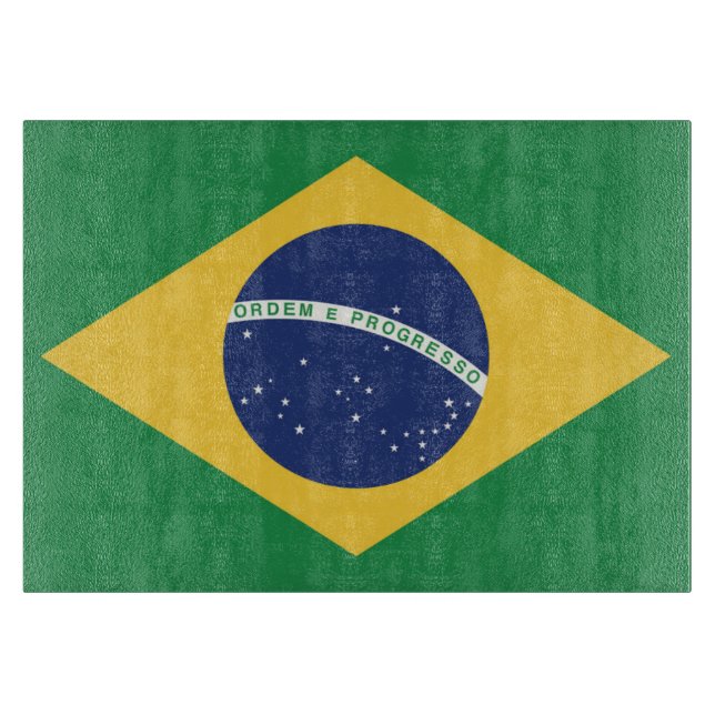 Tabla De Cortar Bandera de Brasil (Anverso)