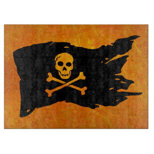 Tabla De Cortar Bandera de calaveras y cruces
