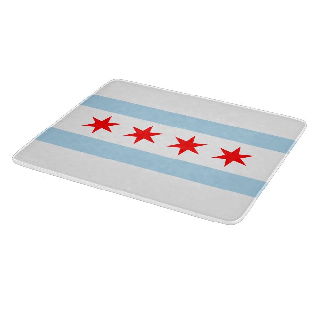 Tabla De Cortar Bandera de Chicago (Illinois) (Borde)