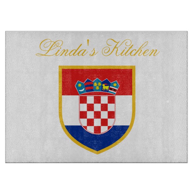 Tabla De Cortar Bandera de Croacia personalizada (Anverso)