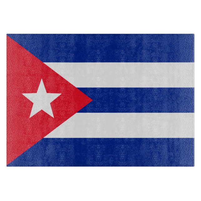 Tabla De Cortar Bandera de Cuba (Anverso)