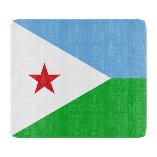 Tabla De Cortar Bandera de Djibouti (Nación Africana) (Anverso)