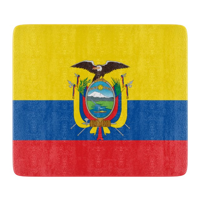 Tabla De Cortar Bandera de Ecuador (Anverso)