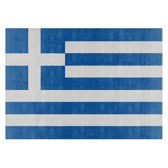 Tabla De Cortar Bandera de Grecia (Anverso)