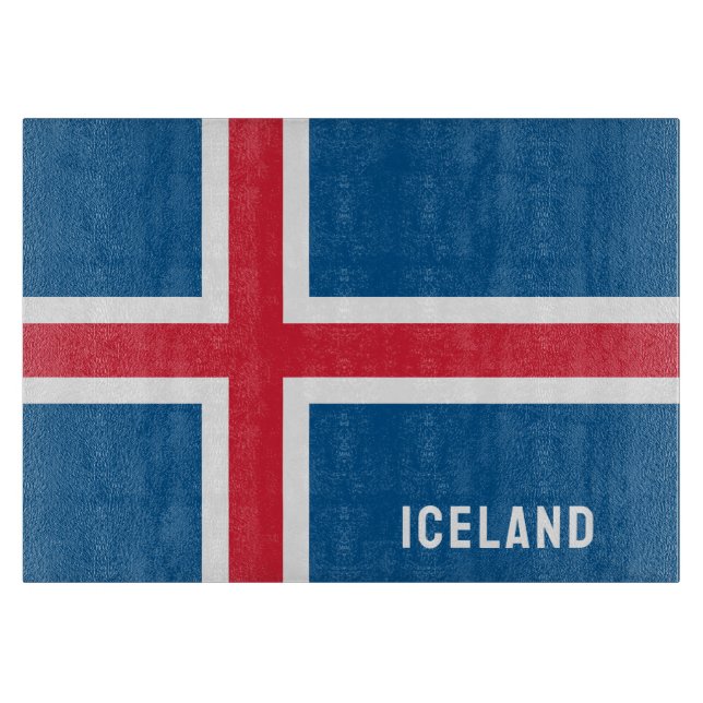 Tabla De Cortar Bandera de Islandia (Anverso)