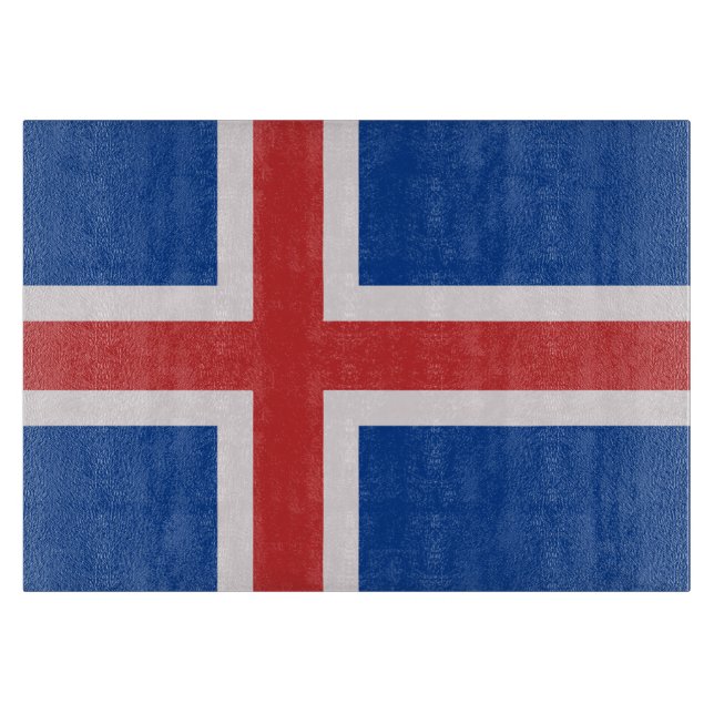 Tabla De Cortar Bandera de Islandia (Anverso)