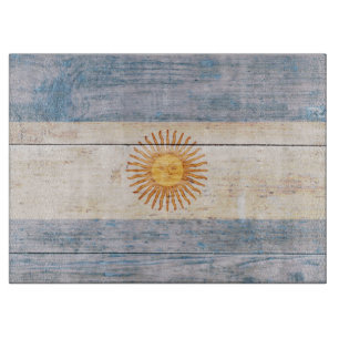 Tabla De Cortar Bandera de la Argentina en la madera