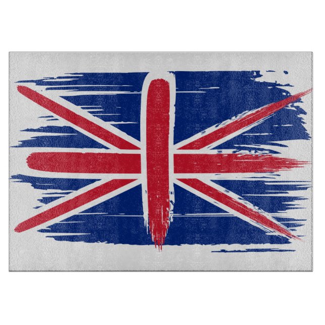 Tabla De Cortar Bandera de la unión británica de pincel (Anverso)
