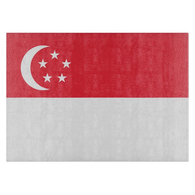 Tabla De Cortar Bandera de Singapur (Anverso)