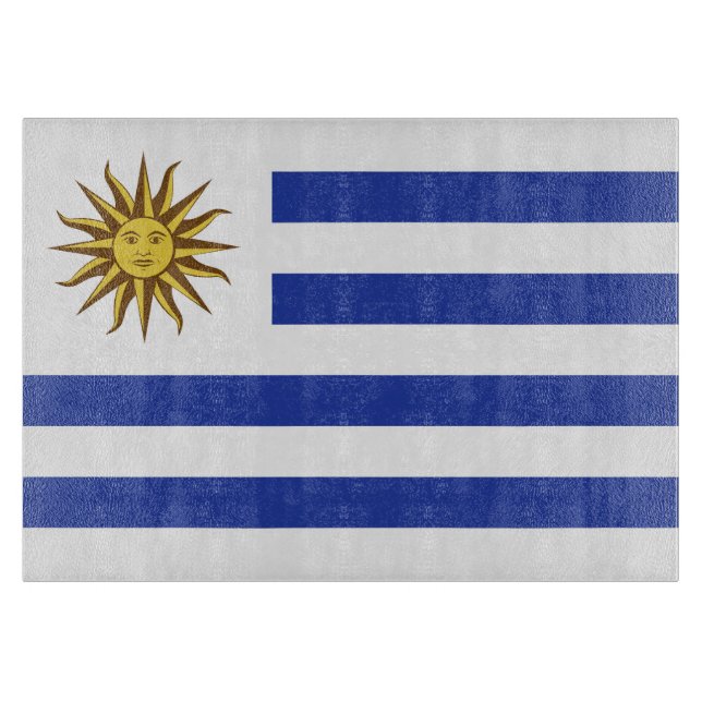Tabla De Cortar Bandera de Uruguay (Anverso)