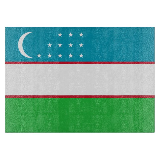 Tabla De Cortar Bandera de Uzbekistán (Anverso)
