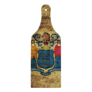 Tabla De Cortar Bandera del estado de New Jersey en grano de