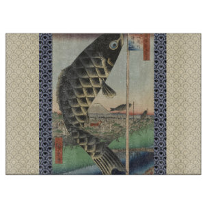 Tabla De Cortar Bandera del Festival de Peces Koi Japoneses Hirosh