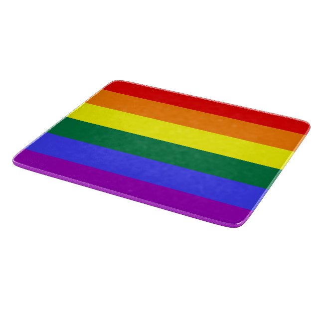 Tabla De Cortar Bandera del Orgullo Iris (Borde)