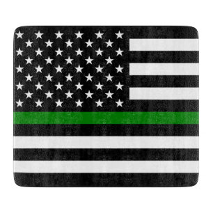 Tabla De Cortar Bandera delgada de la Línea Verde: Veteranos milit