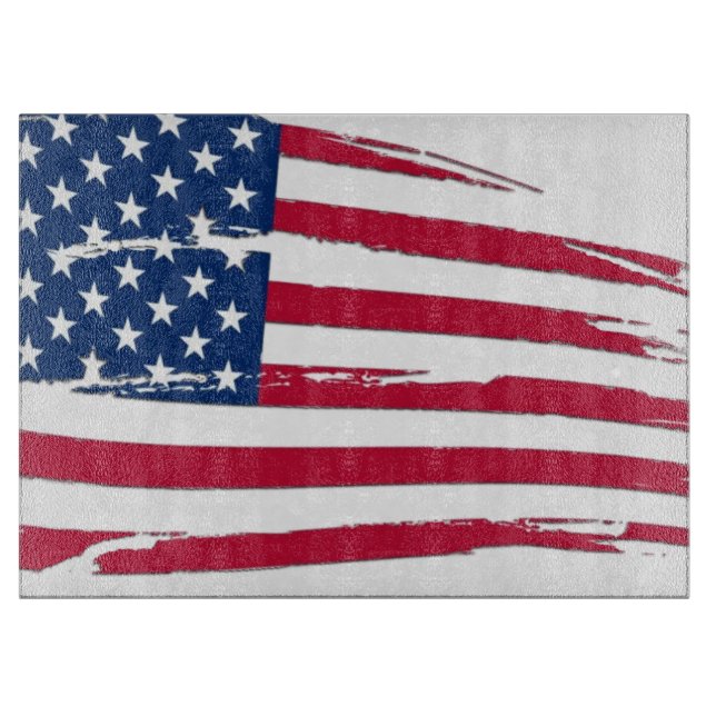Tabla De Cortar Bandera estadounidense desgastada (Anverso)