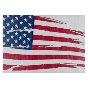 Tabla De Cortar Bandera estadounidense desgastada