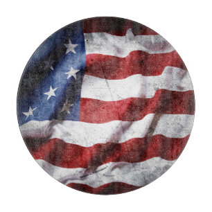 Tabla De Cortar Bandera estadounidense enmarañada.