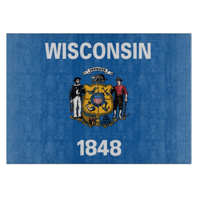 Tabla De Cortar Bandera estatal de Wisconsin, Estados Unidos (Anverso)