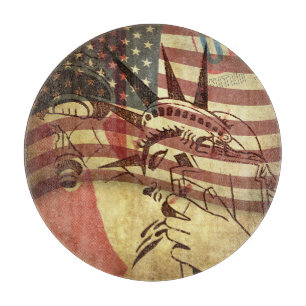 Tabla De Cortar Bandera norteamericana gruesa: fondo texturado.