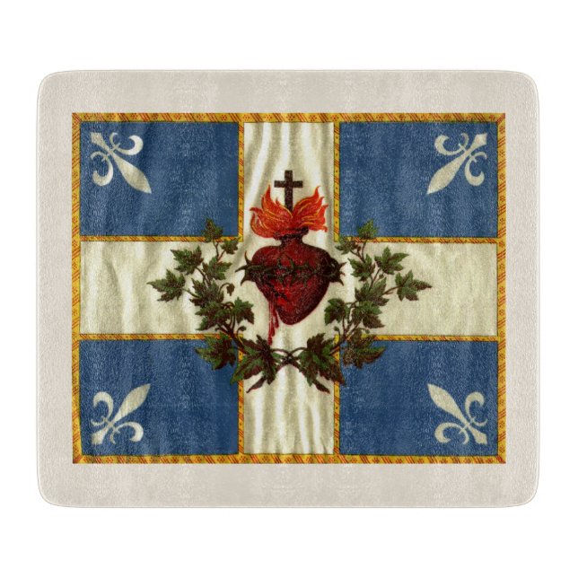 Tabla De Cortar Bandera Quebec antigua Carillón Sacré-Coeur (Anverso)