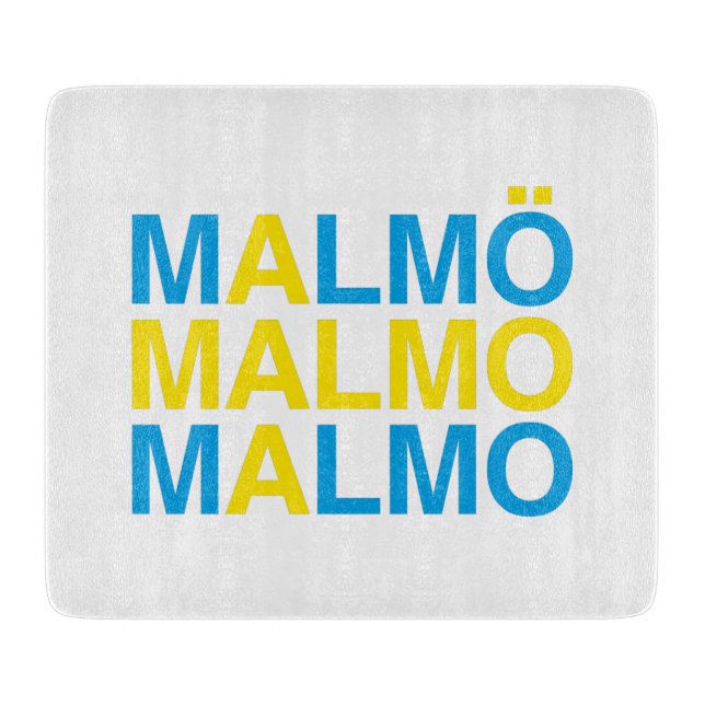 Tabla De Cortar Bandera sueca MALMO (Anverso)