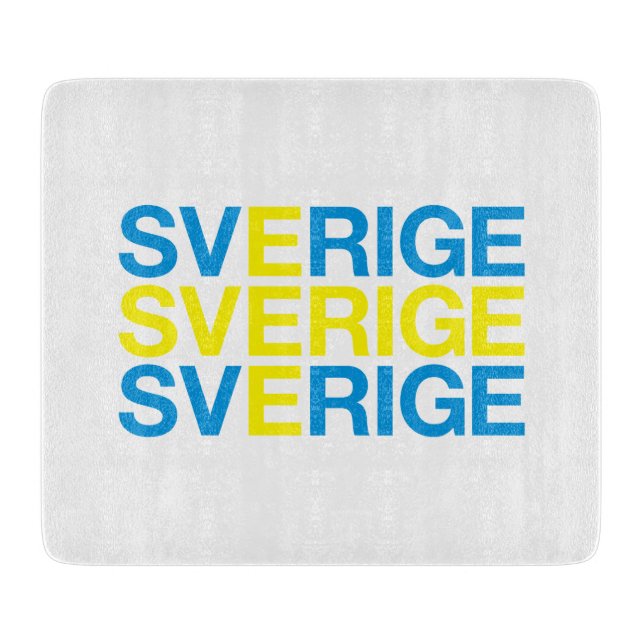 Tabla De Cortar Bandera SVERIGE (Anverso)