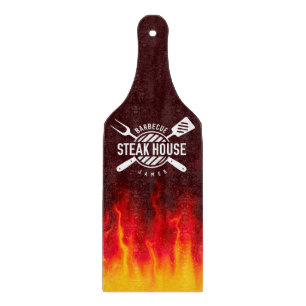 Tabla De Cortar barbacoa de llamas — steak house Personalizado