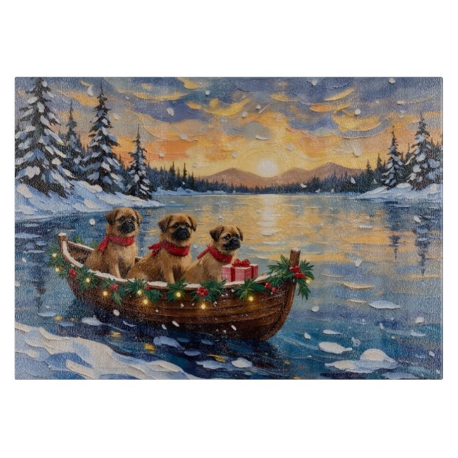Tabla De Cortar Barco de Navidad de Pekín Fiesta (Anverso)