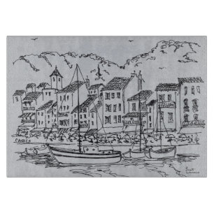 Tabla De Cortar Barcos de vela en el puerto Cassis, Francia