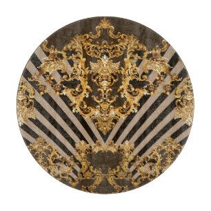 Tabla De Cortar Barroco dorado: diseño de patrones geométricos