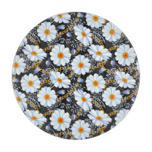 Tabla De Cortar Barroco dorado: Textura de la cadena floral