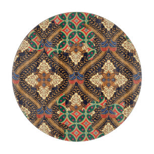 Tabla De Cortar Batik indonesio basado en plantas: Patrones distin